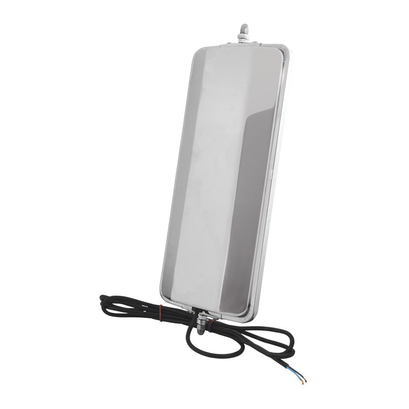 7" wide heated chrome oem style flat back truck mirror