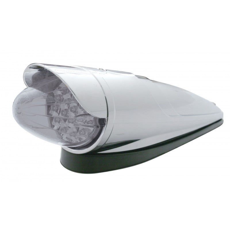 Amber 19 diode watermelon w/reflector LED Grakon 1000 cab light w/housing, visor - CLEAR lens