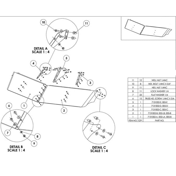Peterbilt 379 -2004 Flat Top 13" stainless steel drop visor