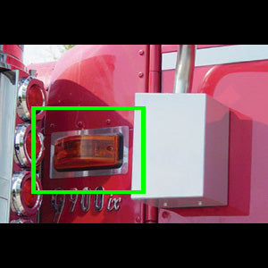 International stainless steel behind air cleaner turn signal trim - PAIR