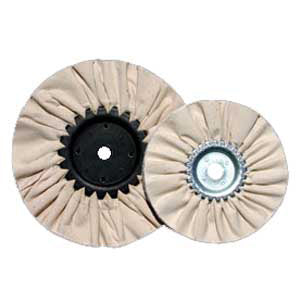 White resin treated polishing wheel - 6" diameter