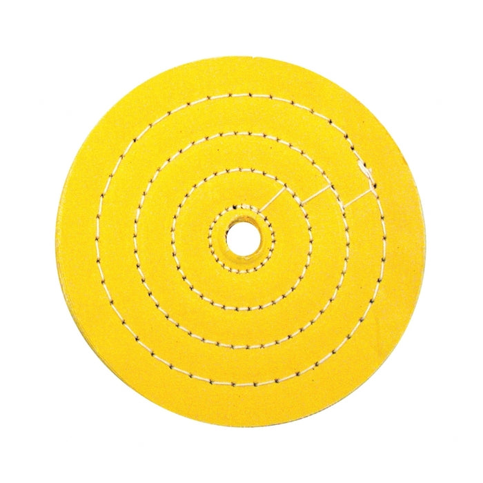 Yellow resin treated muslin buffing wheel - 6" diameter