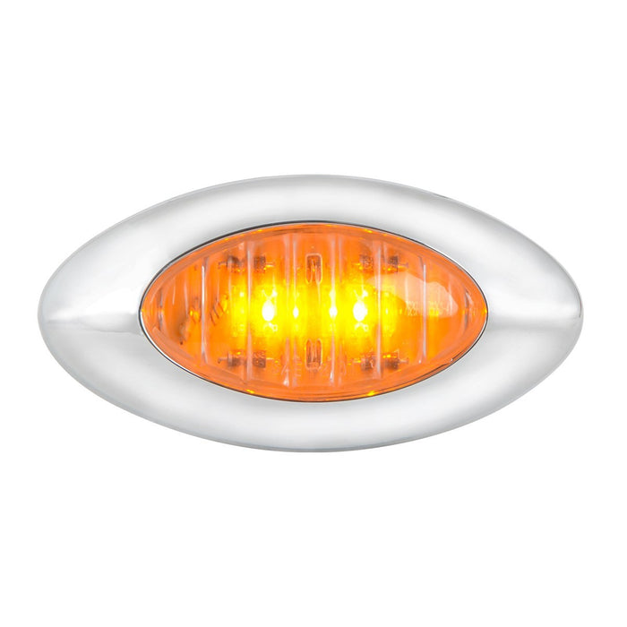 Amber 2 diode small oval y2k LED marker light - CLEAR lens