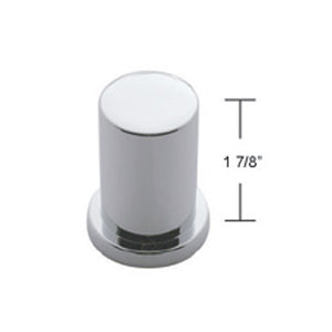 International chrome plastic flat-top round push on huck bolt cover w/flange - 1" Diameter