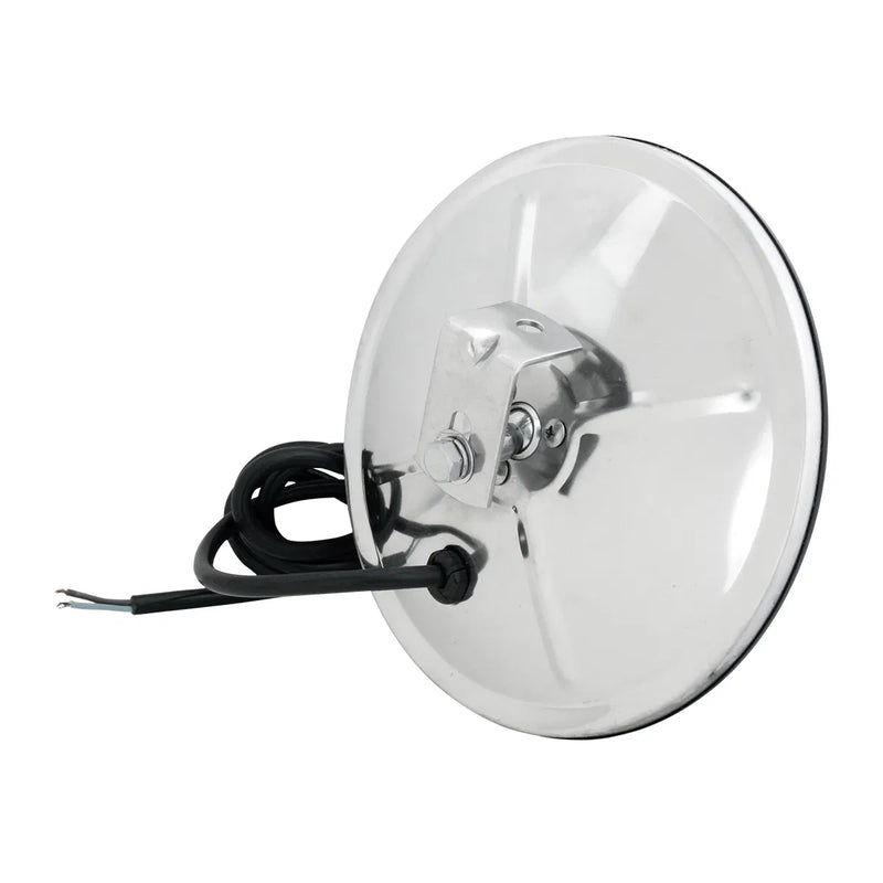 8" stainless steel convex heated mirror with center mount - SINGLE