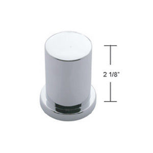 International chrome plastic flat-top round push on huck bolt cover w/flange - 1-3/16" Diameter
