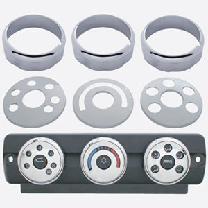 Freightliner Cascadia chrome plastic air conditioner/heater knob covers - 3/PACK