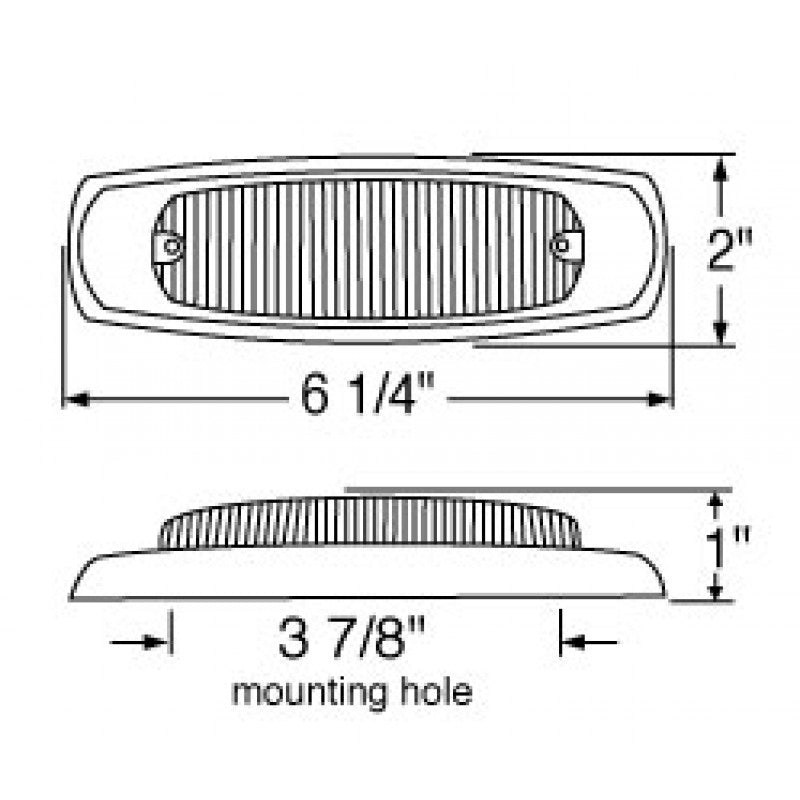 Amber 12 diode Peterbilt-style LED marker light