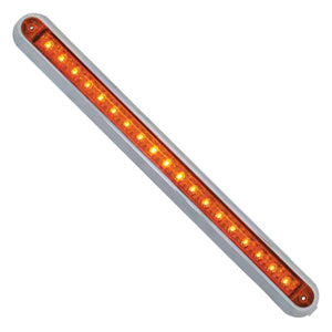 12" long 19 diode LED marker light bar w/chrome base - Amber