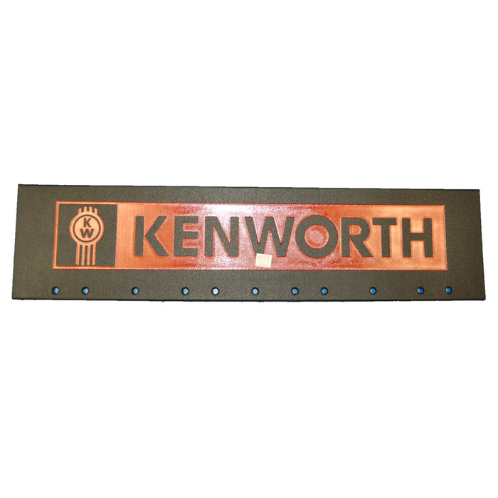 Kenworth 24" x 6" black quarter fender mudflap w/red stamped logo