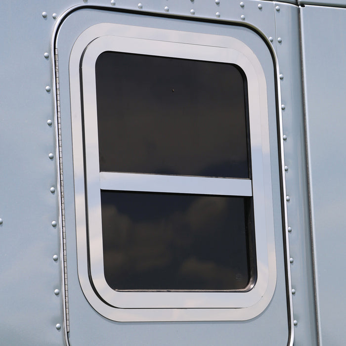 Kenworth T680 stainless steel sleeper window trim - mounts on frame