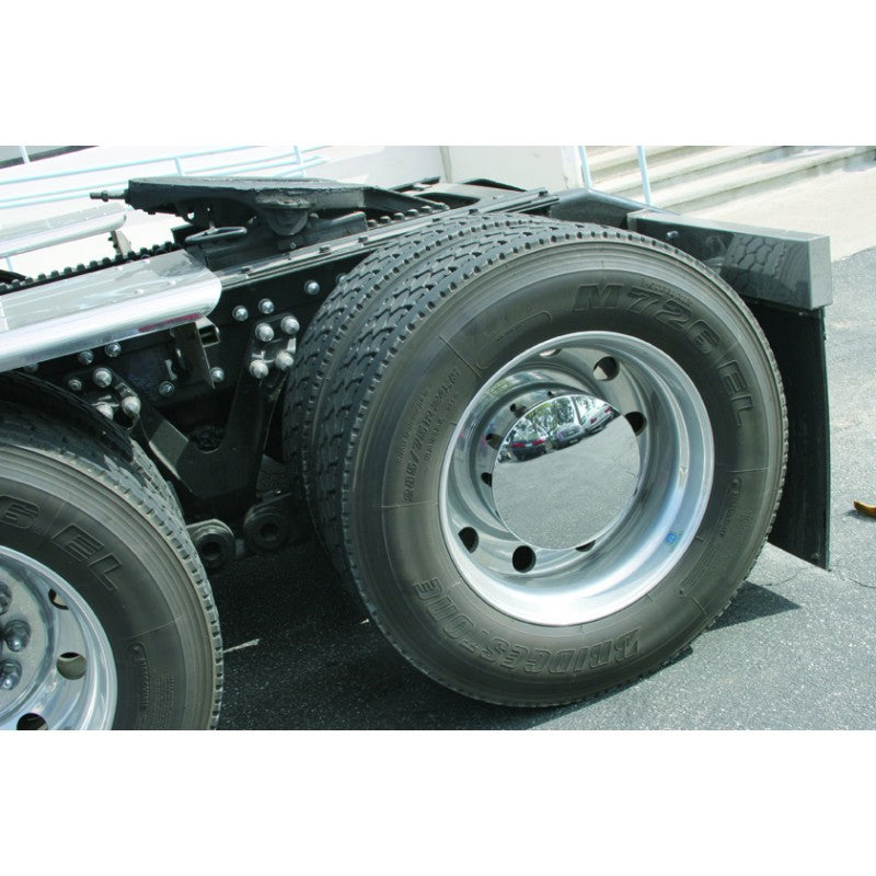 Chrome plastic "Hideaway" rear axle cover w/33mm lugnut covers