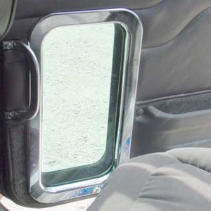 Peterbilt 386/389 chrome plastic interior door view window trim