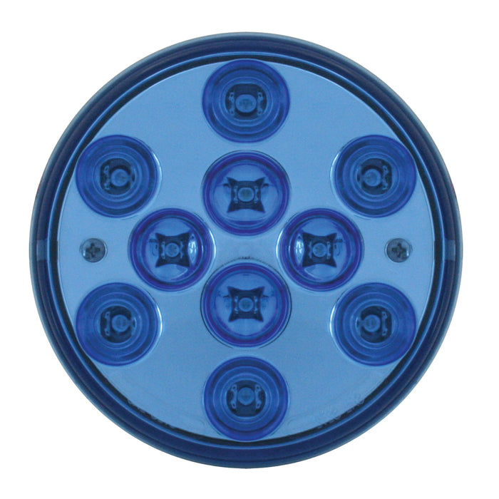 Blue 4" round 10 diode LED marker/turn signal light