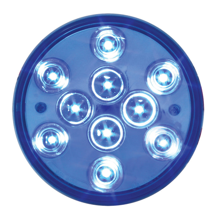 Blue 4" round 10 diode LED marker/turn signal light