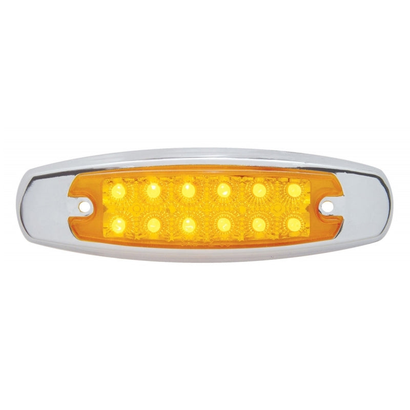 Amber Peterbilt-style 12 diode LED marker light w/reflector
