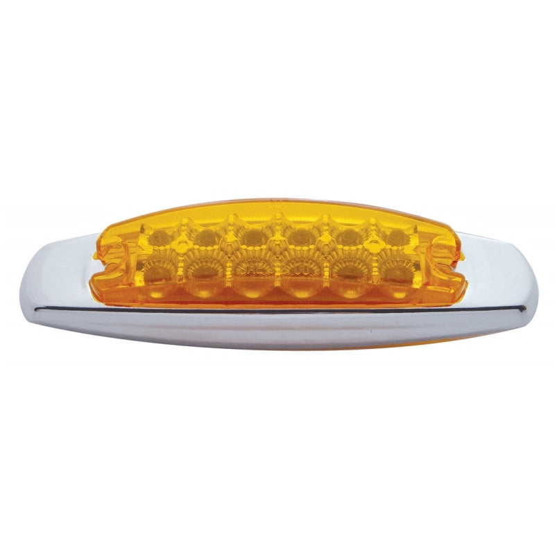 Amber Peterbilt-style 12 diode LED marker light w/reflector