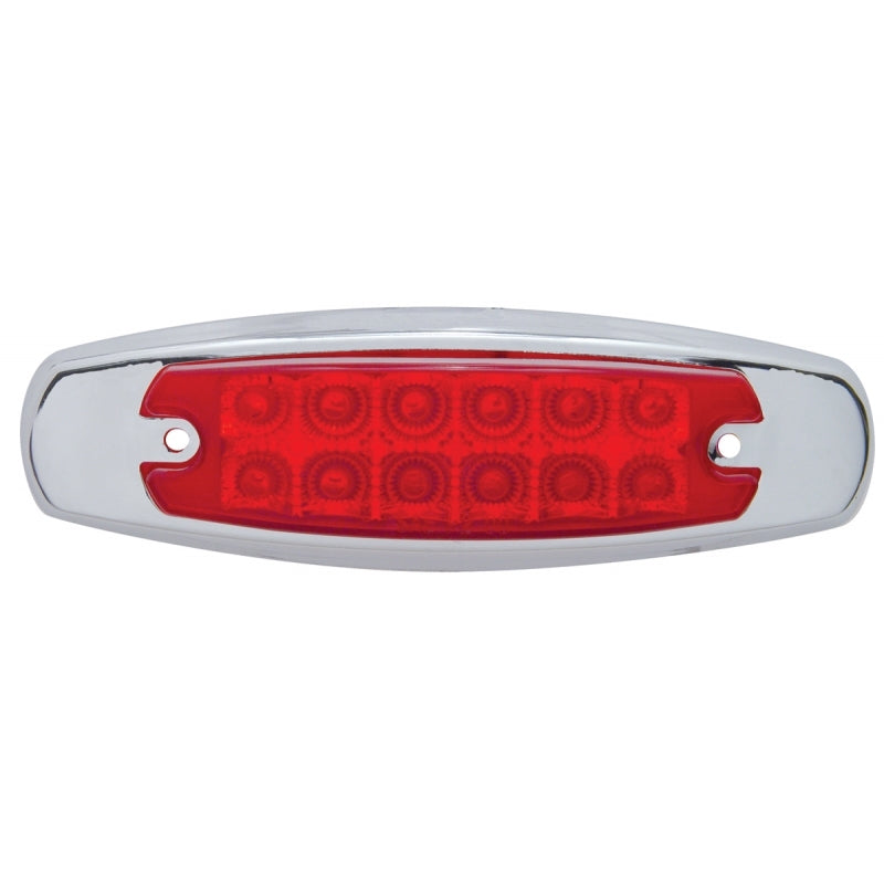 Red Peterbilt-style 12 diode LED marker light w/reflector
