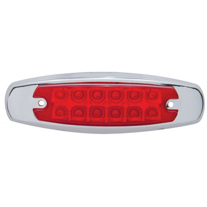 Red Peterbilt-style 12 diode LED marker light w/reflector