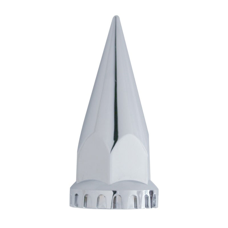 33mm chrome plastic extra-long spike thread-on lugnut cover w/flange