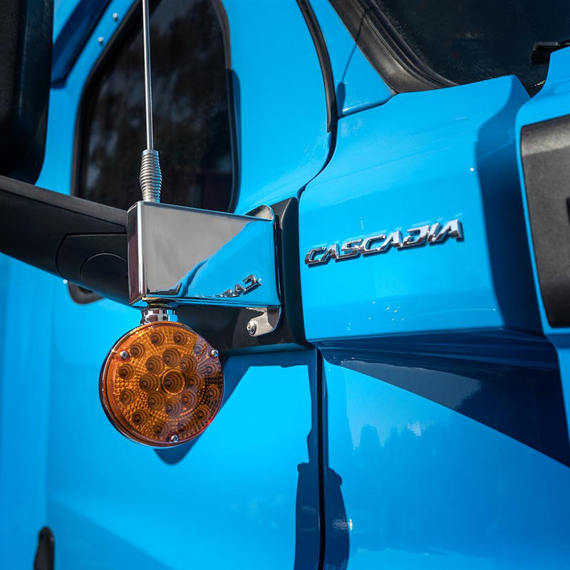 Freightliner Cascadia 2018-2021 chrome pedestal light/CB antenna bracket