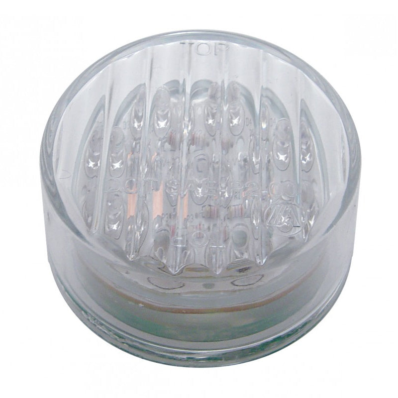 White 2" round 9 diode LED marker/clearance light