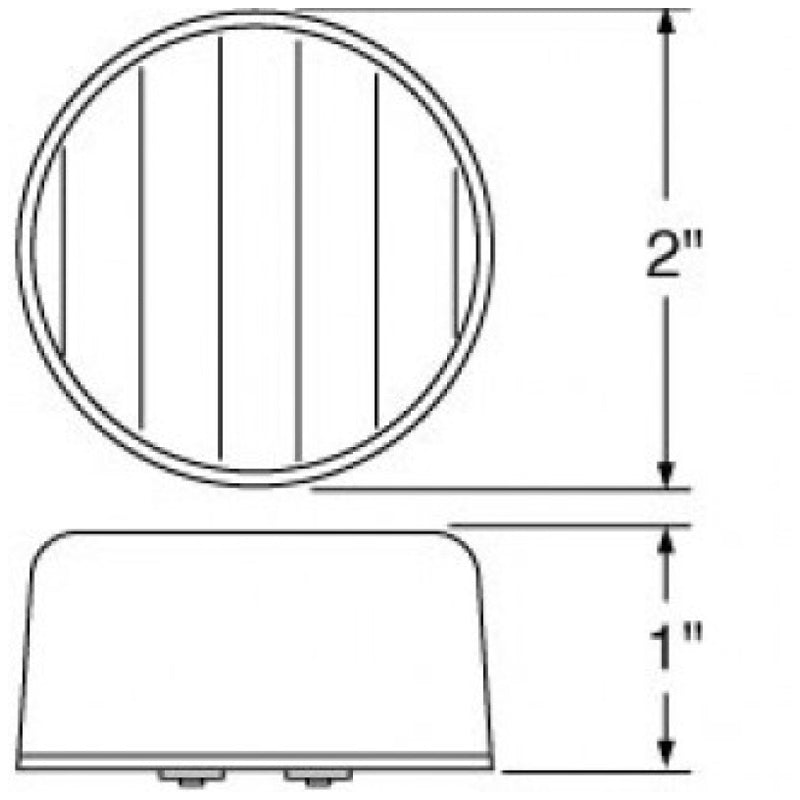 White 2" round 9 diode LED marker/clearance light