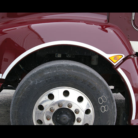Kenworth T660 stainless steel front side fender trim - PAIR