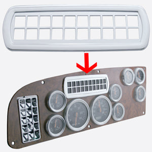 Peterbilt 387 chrome plastic dash warning light surround