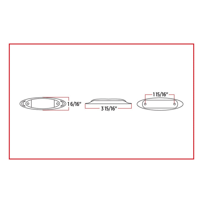 "Infinity" Red 6 diode LED marker/clearance light - CLEAR lens