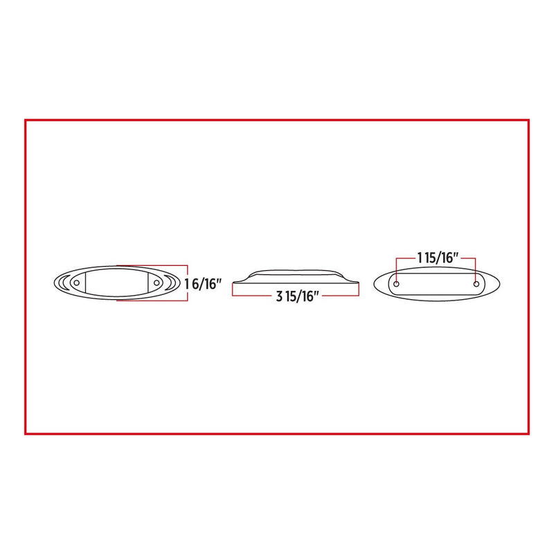 "Infinity" Amber 6 diode LED marker/clearance light - CLEAR lens