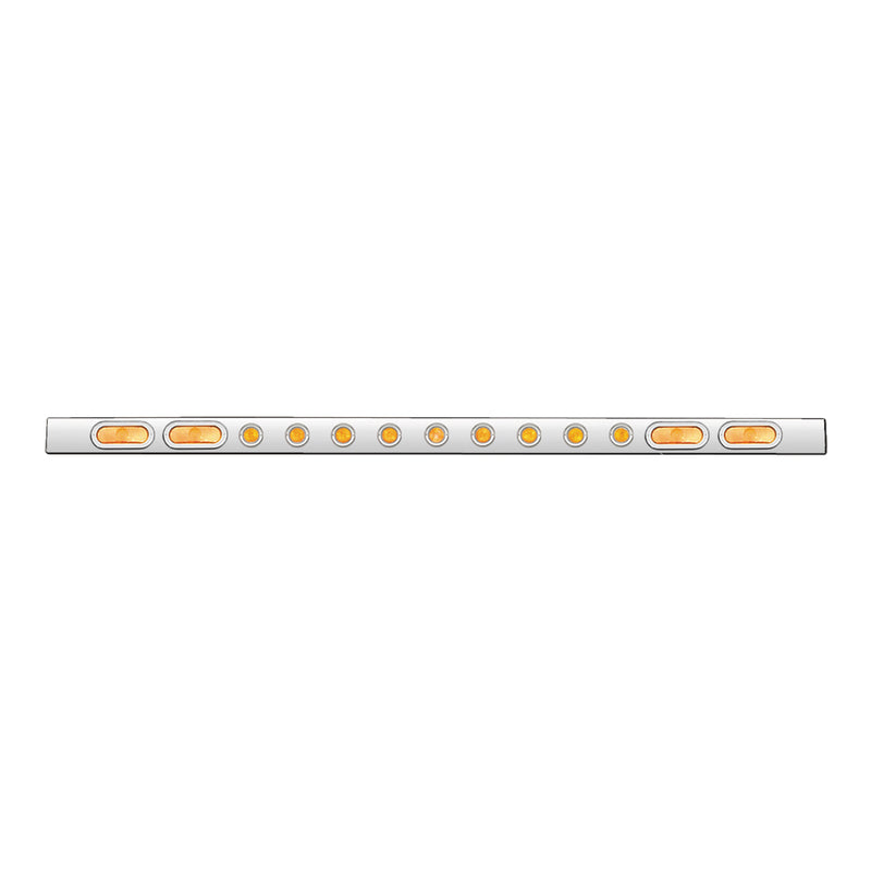 94" stainless steel full bumper bar w/4 oval, 9 round 2" light holes