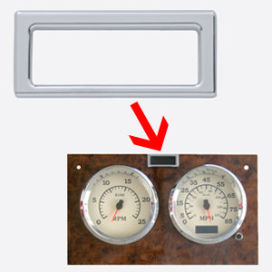 International chrome plastic small center dash warning light trim