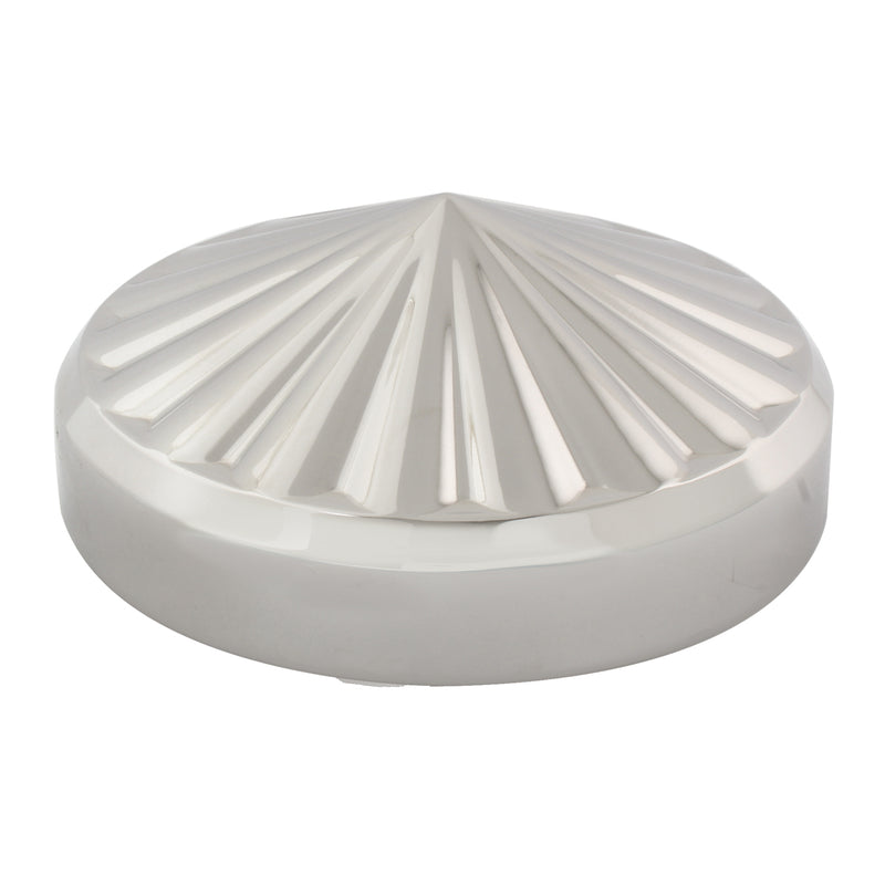 Chrome 8" diameter rear hubcap with 1" lip - Pinwheel