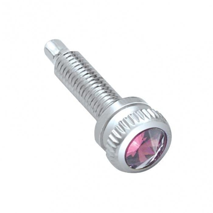 International short chrome dash screw with jewel - 6/PACK