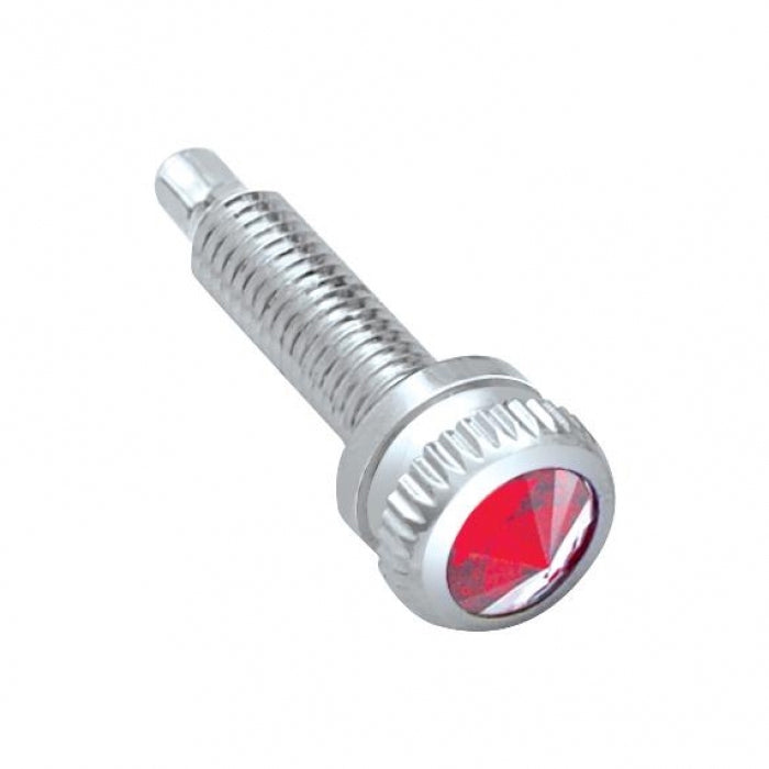 International short chrome dash screw with jewel - 6/PACK