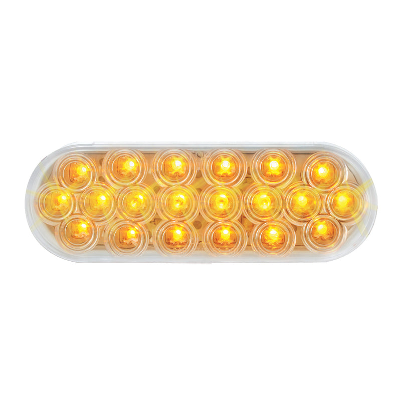 "Fleet" Amber oval 20 diode LED turn signal light - CLEAR lens