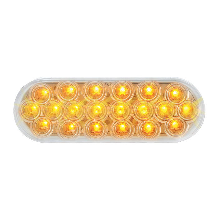 "Fleet" Amber oval 20 diode LED turn signal light - CLEAR lens