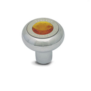 "Tractor" / "Trailer" chrome aluminum screw-on type air brake valve knob w/jewel