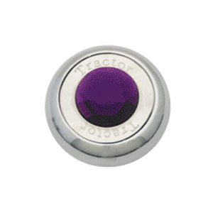 "Tractor" / "Trailer" chrome aluminum screw-on type air brake valve knob w/jewel