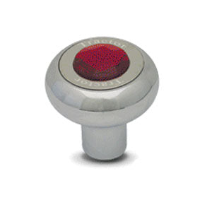 "Tractor" / "Trailer" chrome aluminum screw-on type air brake valve knob w/jewel