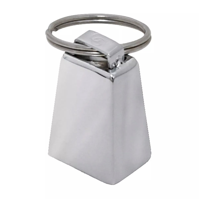 Chrome steel mini cow bell key chain