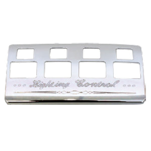 Kenworth T660/W900 2006+ chrome plastic light switch control panel trim - 4 switch holes