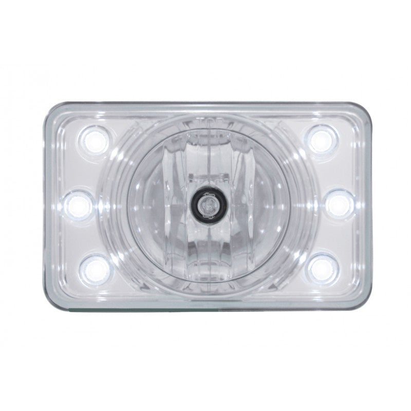 4" x 6" rectangular projection headlamp w/"Crystal" lens