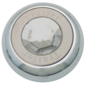"Tractor" / "Trailer" chrome aluminum screw-on type air brake valve knob w/jewel