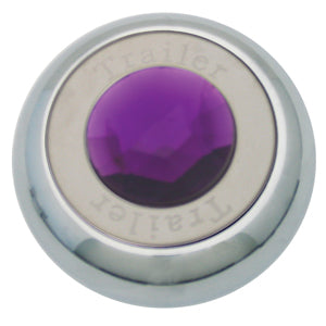 "Tractor" / "Trailer" chrome aluminum screw-on type air brake valve knob w/jewel