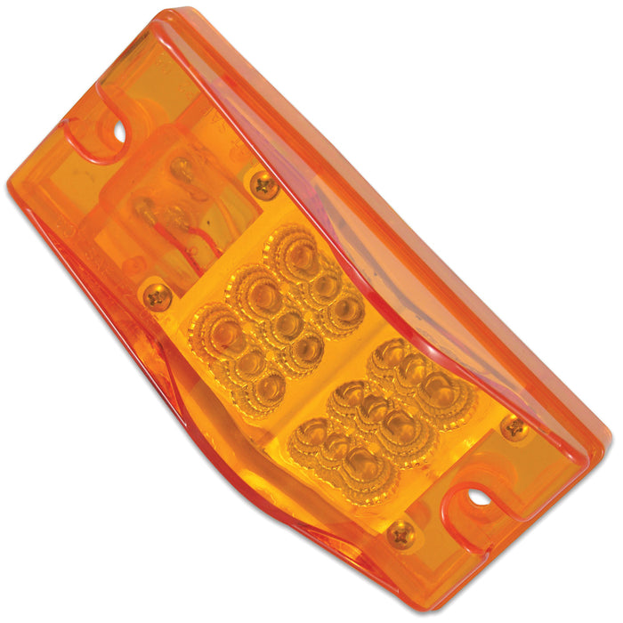 Amber 2" x 6" rectangular 18 diode LED turn signal light w/hump