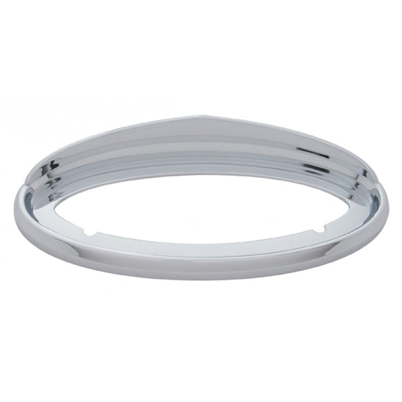 Peterbilt chrome plastic Unibilt emblem bezel w/visor