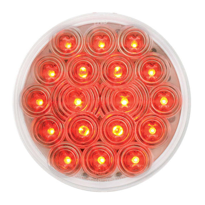 "Fleet" Red 4" round 18 diode LED stop/turn/tail light - CLEAR lens
