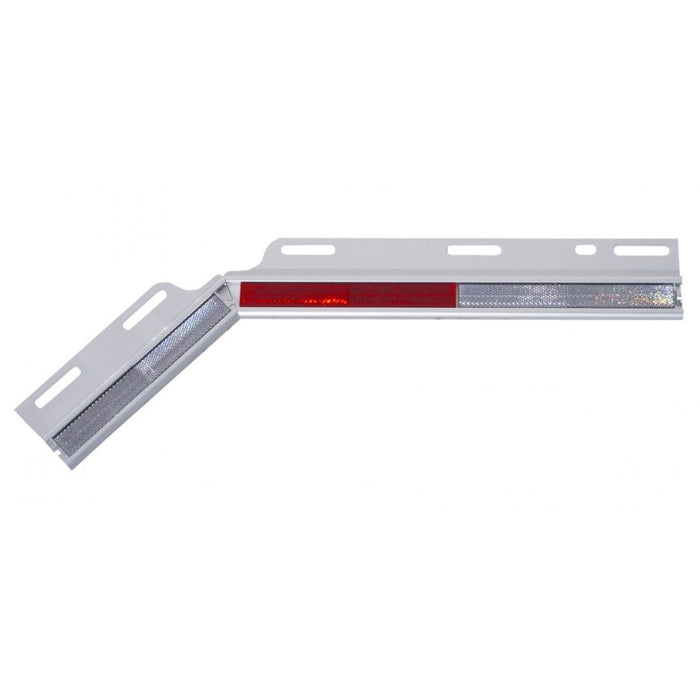 Angled top mudflap plate w/red and white reflector - PAIR